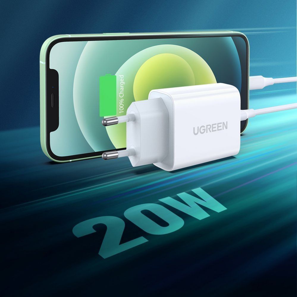 Adaptrid Ugreen  USB charger Power Delivery 3.0 Quick Charge 4.0+ 20W 3A (60450) White