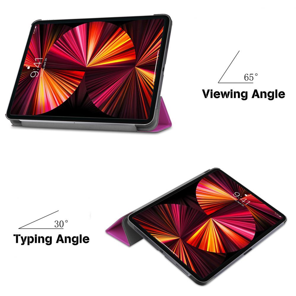 Kaaned iLike  Redmi Pad 5 11 / Pad 5 Pro 11 Tri-Fold Eco-Leather Stand Case Purple