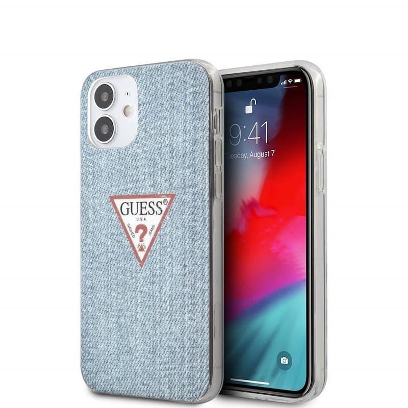 Back panel cover Guess Apple iPhone 12 mini 5.4'' PC/TPU Denim Triangle Cover Light Blue