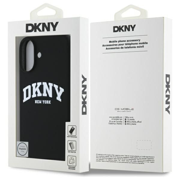 Muu telefoni lisavarustus DKNY  DKNY Silicone White Printed Logo MagSafe iPhone 16 Case - Black