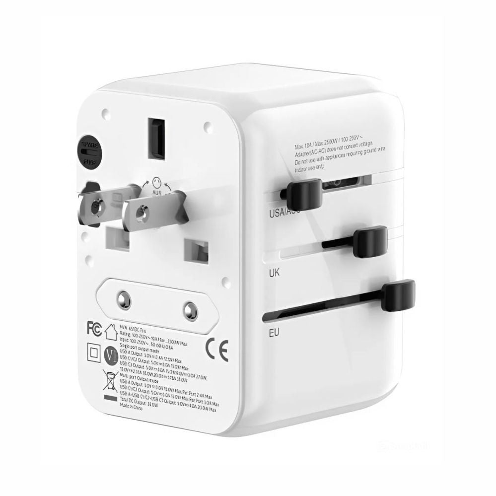 Adaptrid Evelatus  35W World Travel Adapter 1PD & 2 Type-C & 2 USB Charger  09051 White