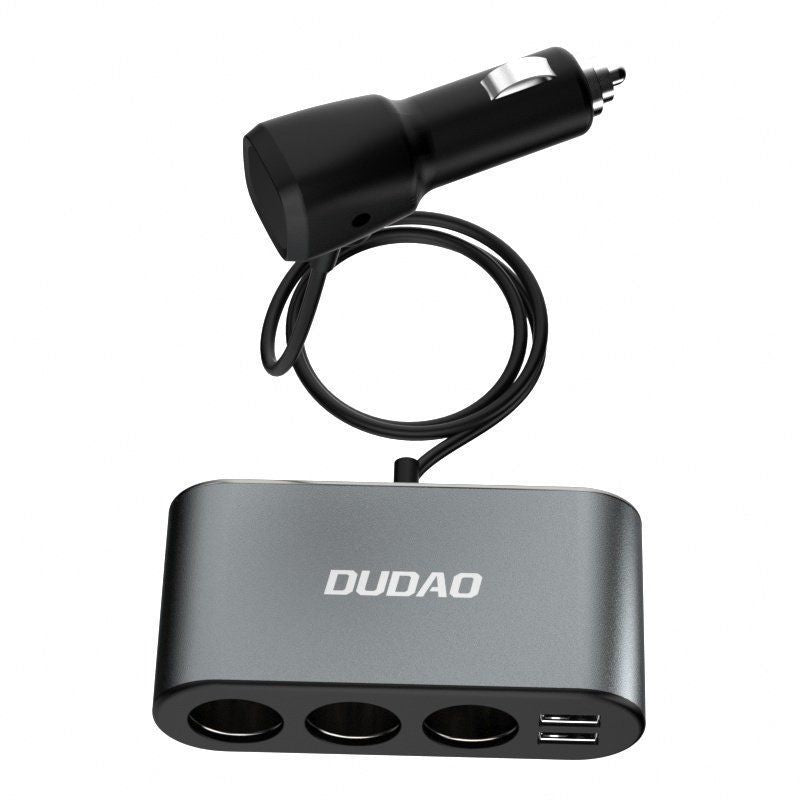 Adaptrid Dudao  Dudao car charger 2x USB / 3x cigarette lighter splitter black (R1Pro black)