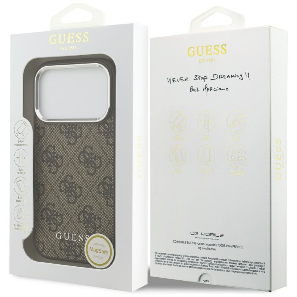 Другие товары Guess  Guess 4G Classic Logo MagSafe case for iPhone 17 Pro - brown