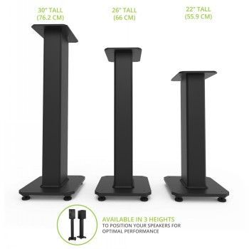 TV bracket KANTO AUDIO  KANTO AUDIO 22" TALL FILLABLE SPEAKER STANDS WITH ISOLATION FEET - BLACK (PAIR)