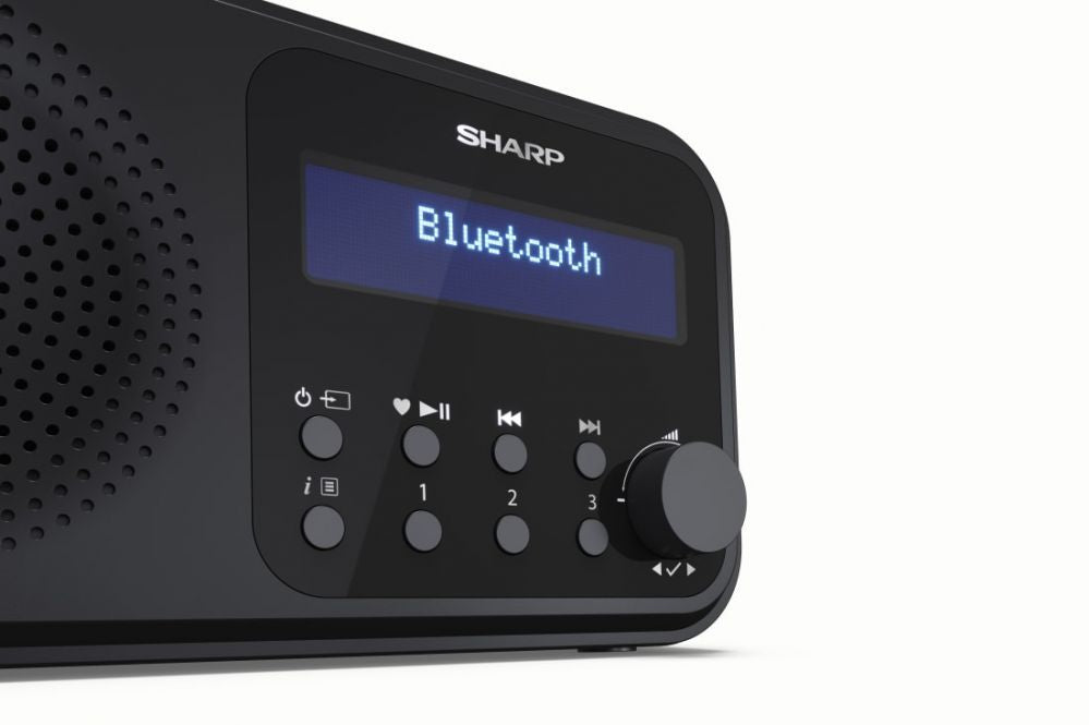 Interaktiivne lahendus Sharp  DR-P420(BK) Tokyo Portable Digital Radio, FM/DAB/DAB+, Bluetooth 5.0, USB or Battery Powered, Midnight Black