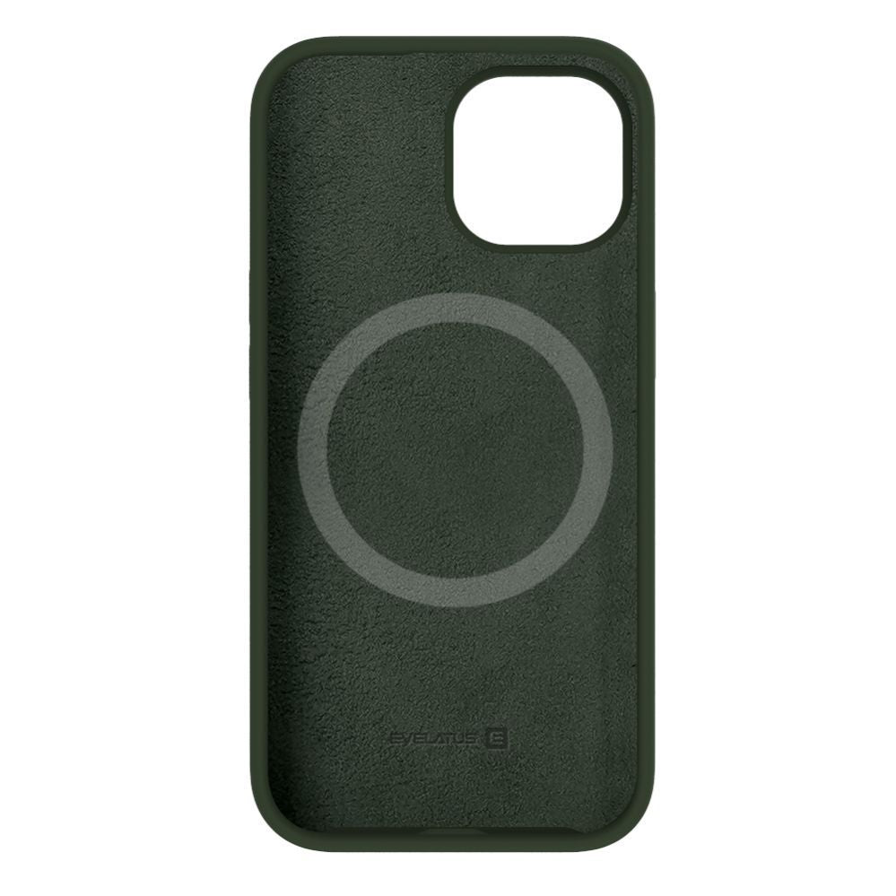 Back panel cover Evelatus Apple iPhone 15 Premium Magsafe Soft Touch Silicone Case Dark Olive