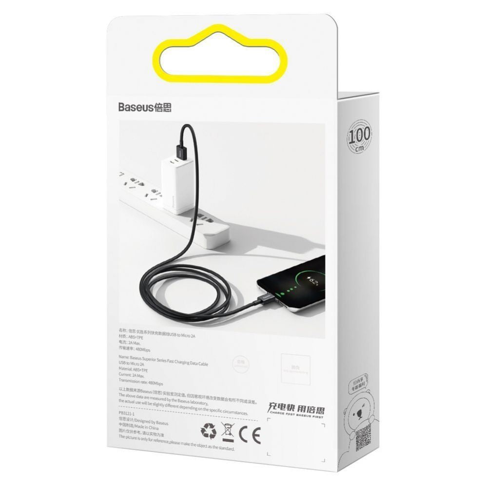 Kaabel Baseus  Baseus Superior USB-A / micro USB 2A cable 1m - black