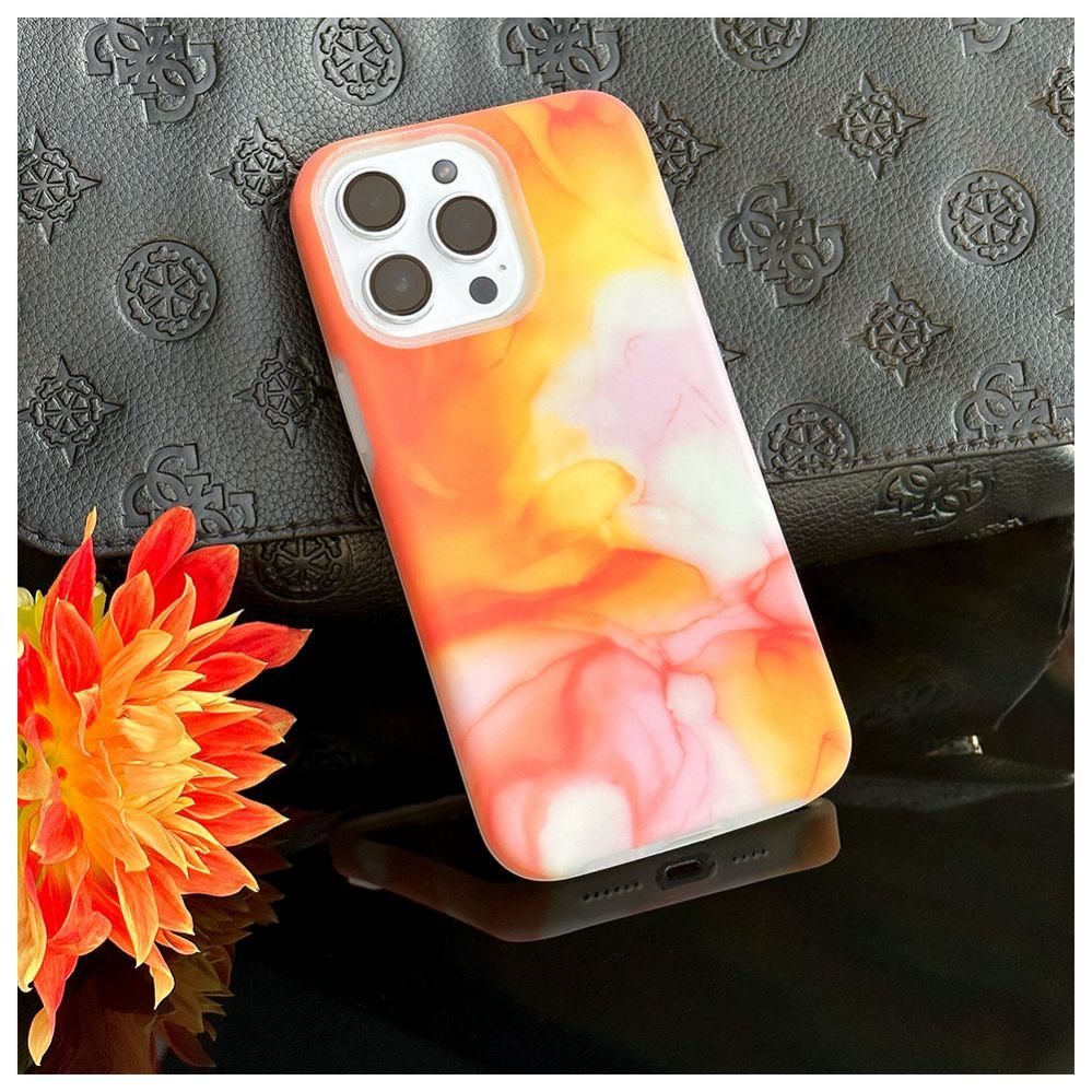 Tagakaaned Evelatus Apple iPhone 15 Pro Premium Silicone case Customized Print Orange