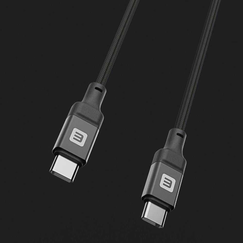 Kaabel Evelatus  Evelatus USB C to C Cable 2M 60W / 20V3A Aluminum housing braiding Black