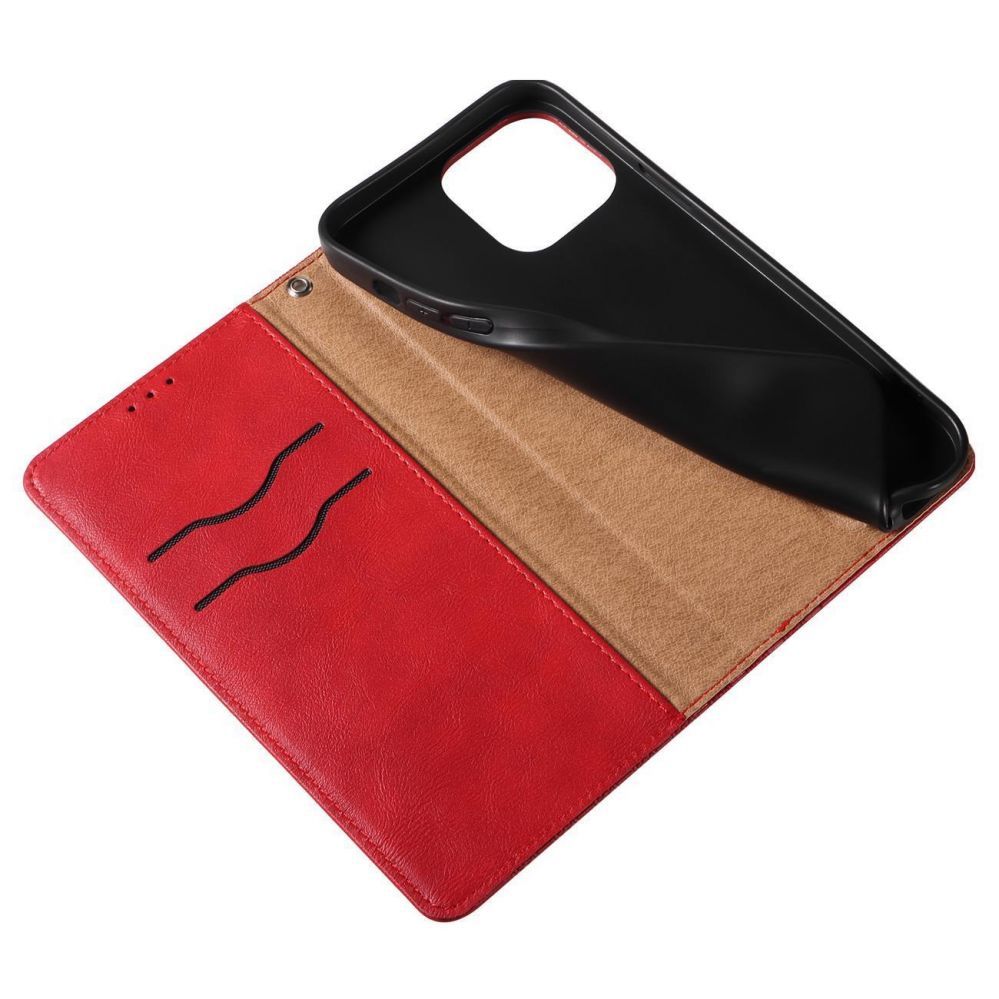 Tagakaaned Hurtel - Magnet Strap Case Case for iPhone 13 Pro Max Pouch Wallet + Mini Lanyard Pendant Red