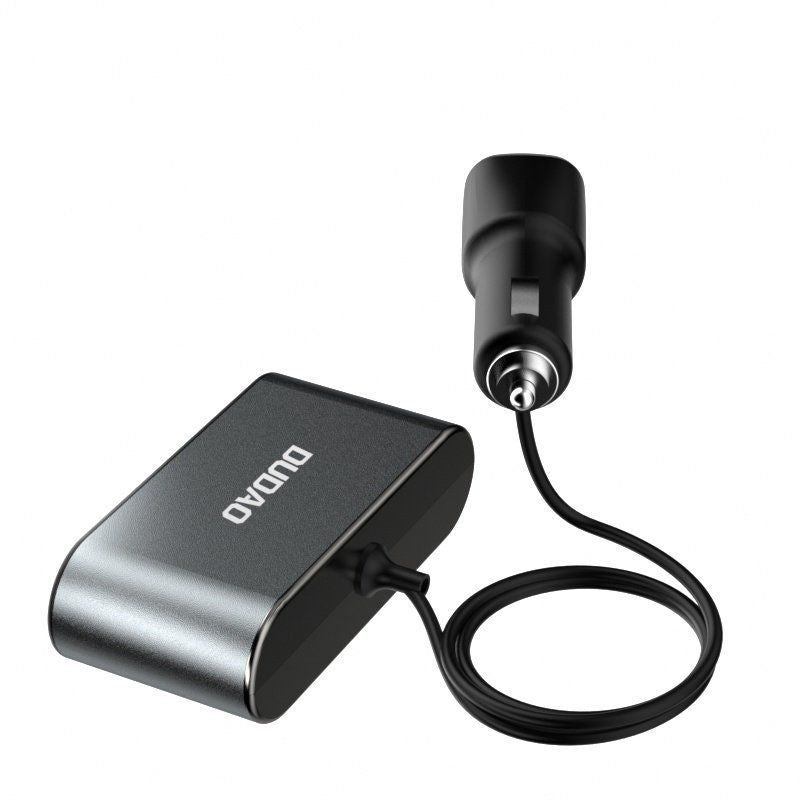 Adaptrid Dudao  Dudao car charger 2x USB / 3x cigarette lighter splitter black (R1Pro black)