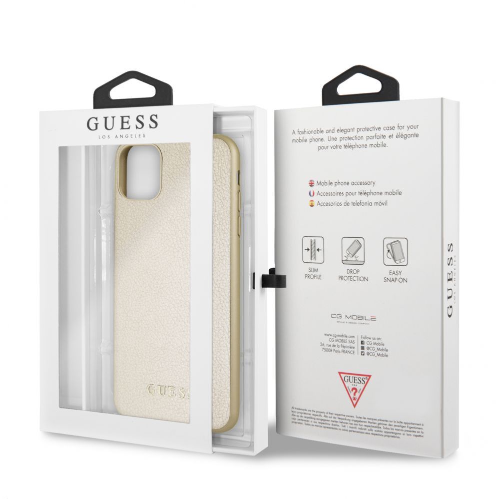 Tagakaaned Guess Apple iPhone 11 Pro Max Iridescent PU Hard Case Gold