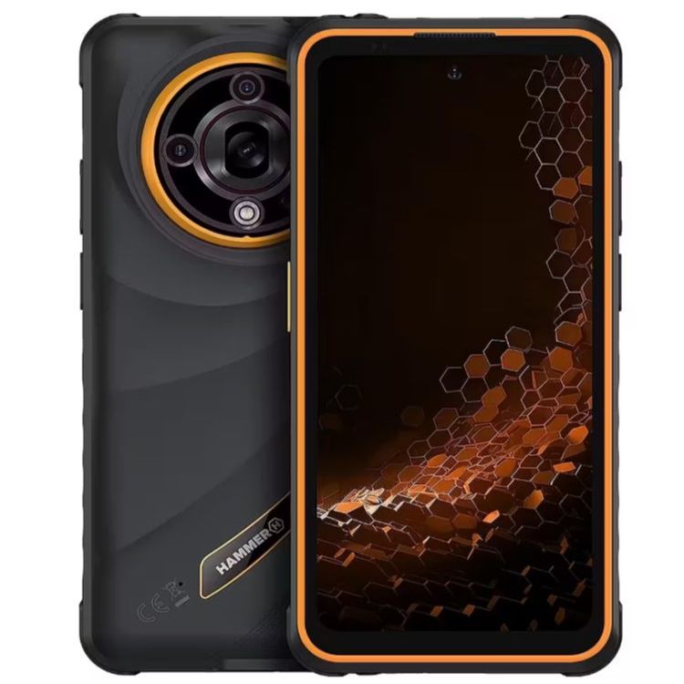 Nutitelefon Hammer  Iron 6 | Orange | 6.56 " | IPS | 1612 x 720 pixels | Mediatek | Dimensity 6300 | Internal RAM 6 GB | 128 GB | microSD | Dual SIM | 4G | 5G | Main camera resolution 64 MP | Android | 15 | 6050 mAh