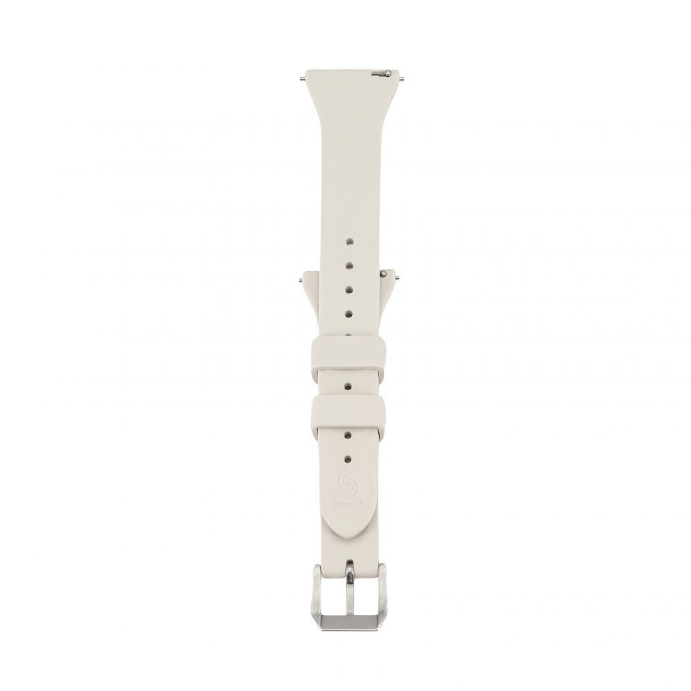 Strap Connect  20mm T-buckle Silicone Loop Watch Strap (130mm M/L) Silver