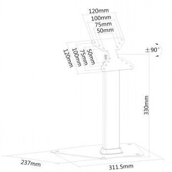 TV bracket NEOMOUNTS BY NEWSTAR  NEWSTAR FLAT SCREEN DESK MOUNT (STAND) 10-32" SILVER