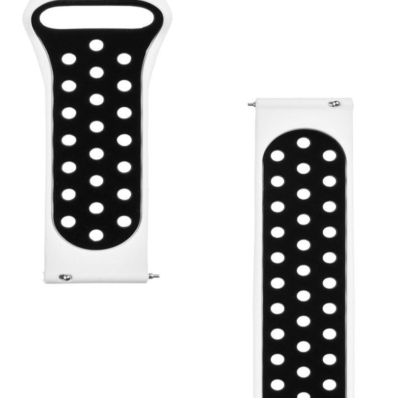 Rihm Tactical  20mm Double Silicone Watch Band White Black