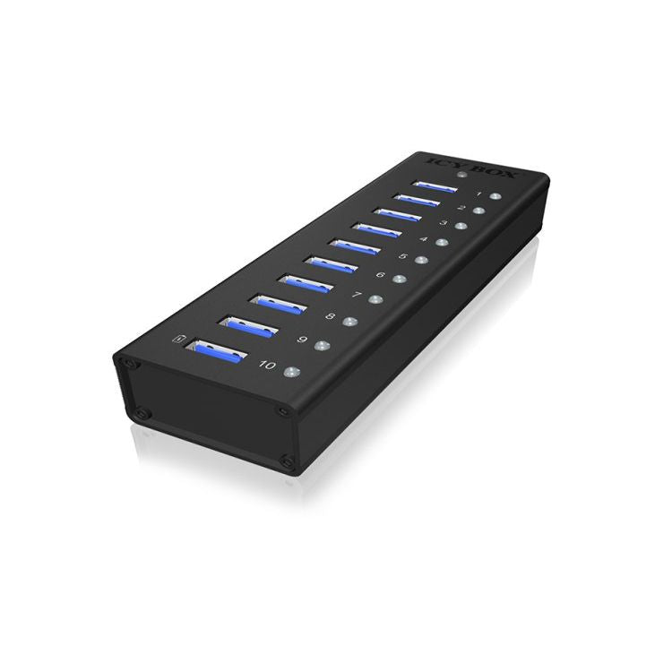 Ruuterid Raidsonic  10 port USB 3.0 Hub Icy Box IB-AC6110 Black