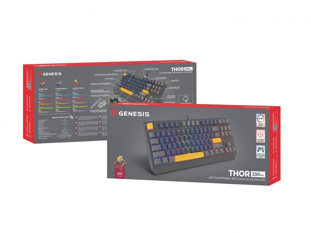 Arvuti klaviatuur Genesis  THOR 230 | Mechanical Gaming Keyboard | Wired | US | Naval Blue Positive | USB Type-A | Outemu Panda