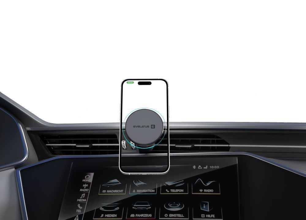 Авто держатель Evelatus  MagSafe Qi wireless charging magnet air vent mount (for Car air vent) Black