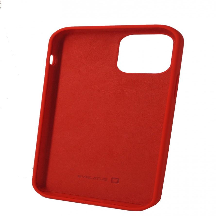 Back panel cover Evelatus Apple iPhone 12/12 Pro Premium Soft Touch Silicone Case Bright Red