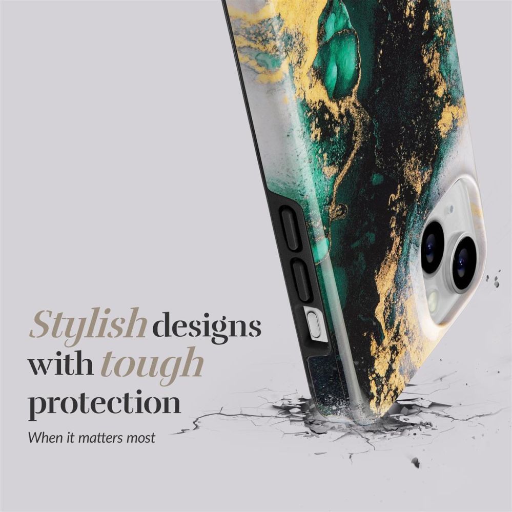 Back panel cover Mio  MIO Green Marble Magsafe Compatible for iPhone 16