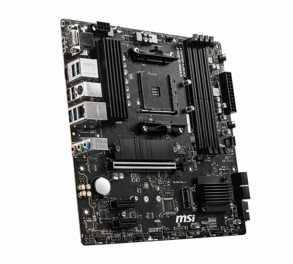 Материнская плата для процессоров Intel MSI  | B550M PRO-VDH | Processor family AMD | Processor socket AM4 | DDR4 | Memory slots 4 | Number of SATA connectors 4 | Chipset AMD B | Micro ATX