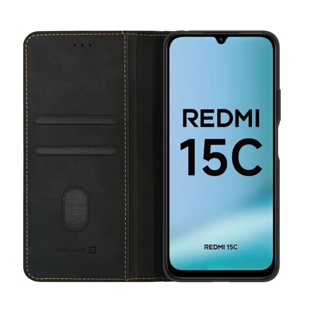 Book case Evelatus Xiaomi Redmi 15C 4G/5G Book Case Folio Black