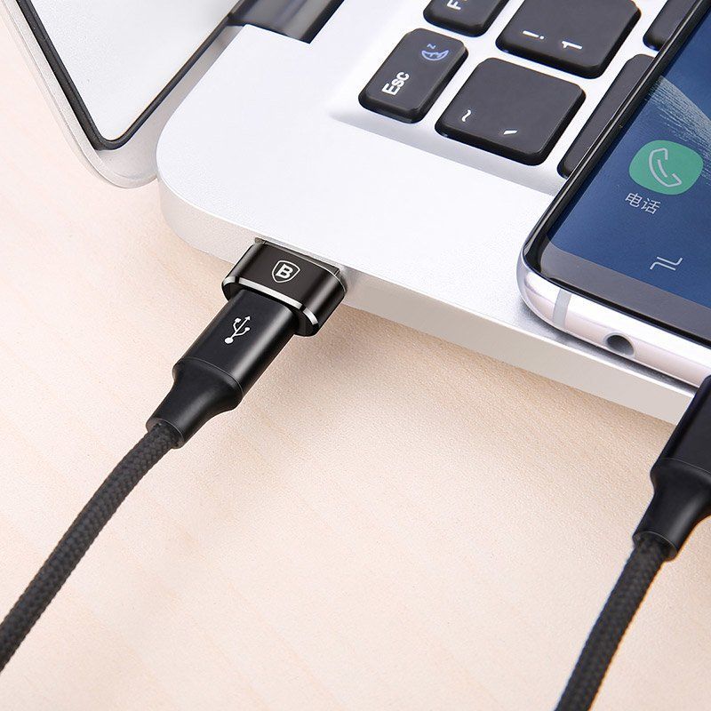 Кабель Baseus  Baseus Mini USB-C to USB-A adapter - black