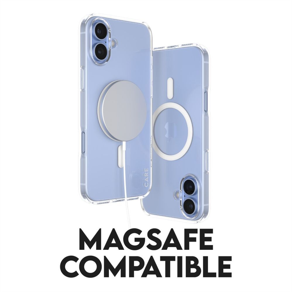 Tagakaaned PanzerGlass  CARE Flagship case with White MagSafe iPhone 16 Plus, Transparent