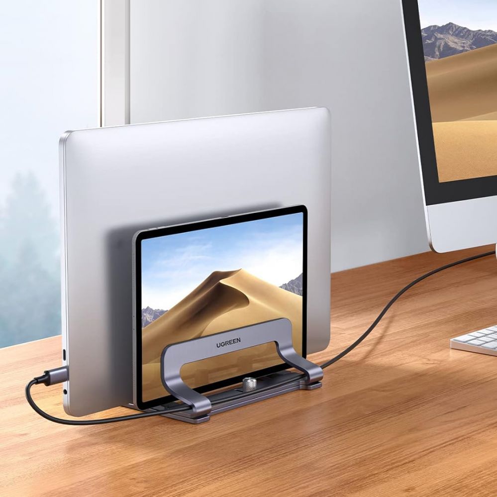 Зарядное устройство Ugreen  Ugreen LP258 Vertical Stand for 2 Devices Aluminum for Laptop Tablet - Silver