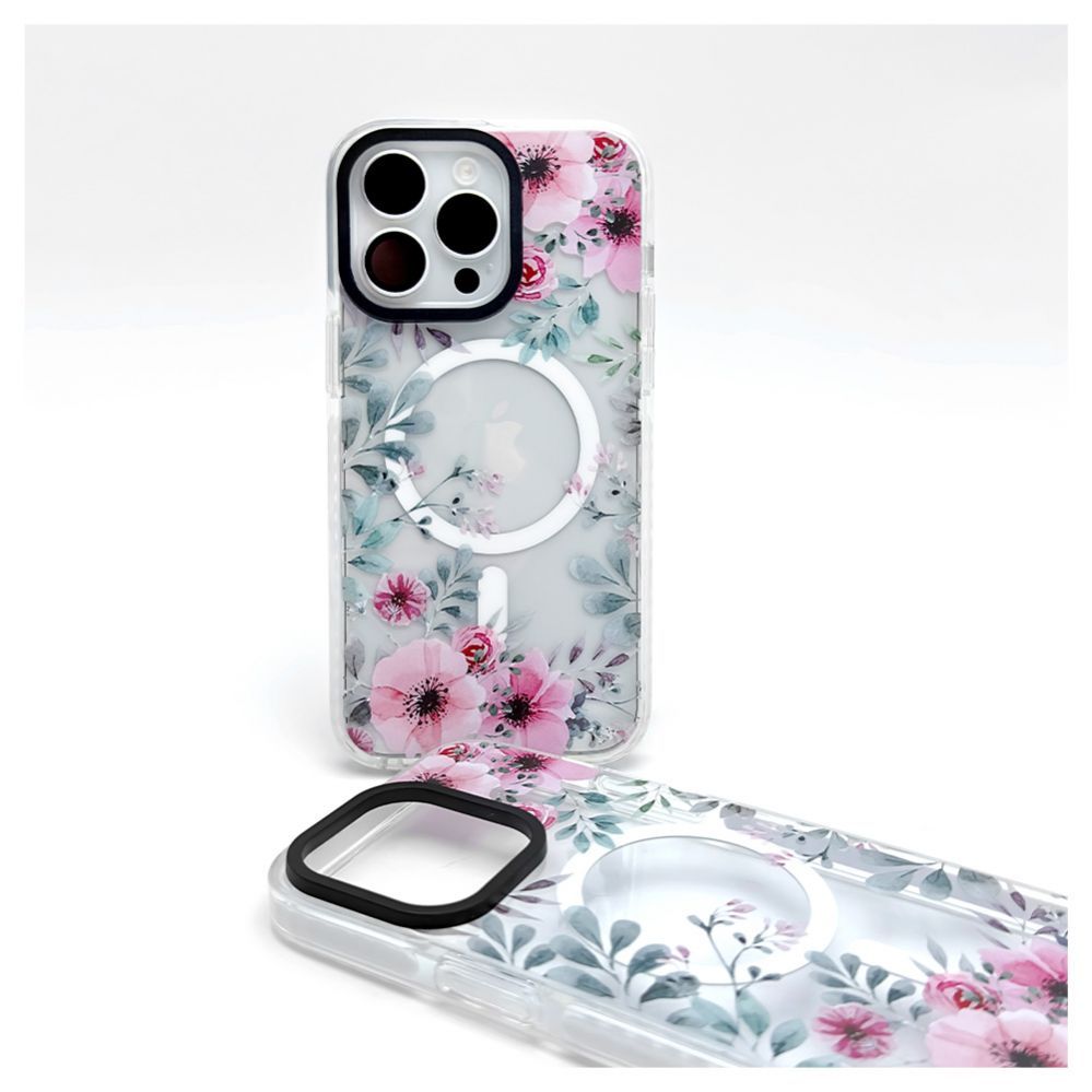 Tagakaaned Evelatus Apple iPhone 15 Pro Max PC+TPU With MagSafe Customized Print Flower Transparent