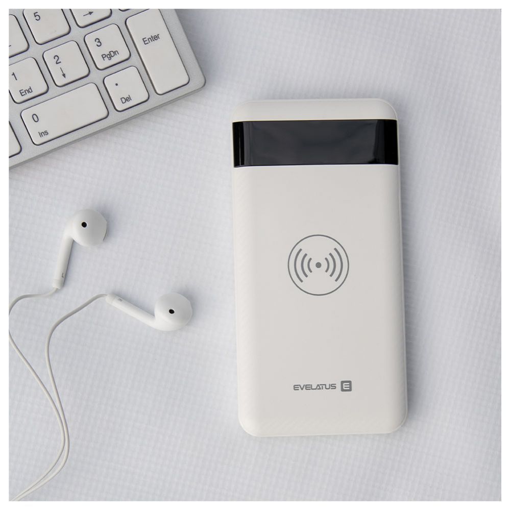 Väline aku Evelatus  Evelatus Power Bank Wireless EPB05 10000 mAh White