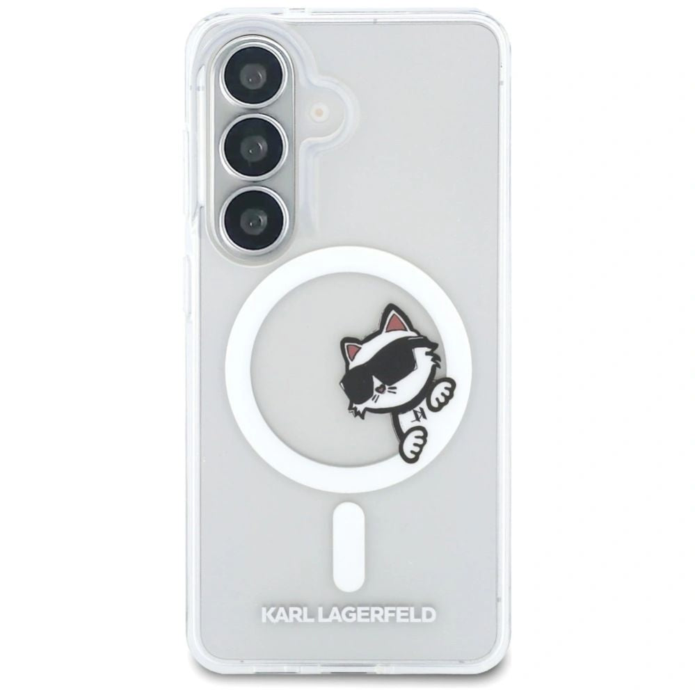 Case universaalne kaitseümbris Karl Lagerfeld Samsung Galaxy S26 IML Peekaboo Choupette With MagSafe Case Transparent