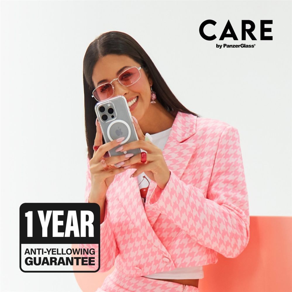 Tagakaaned PanzerGlass  CARE Flagship case with White MagSafe iPhone 16 Plus, Transparent