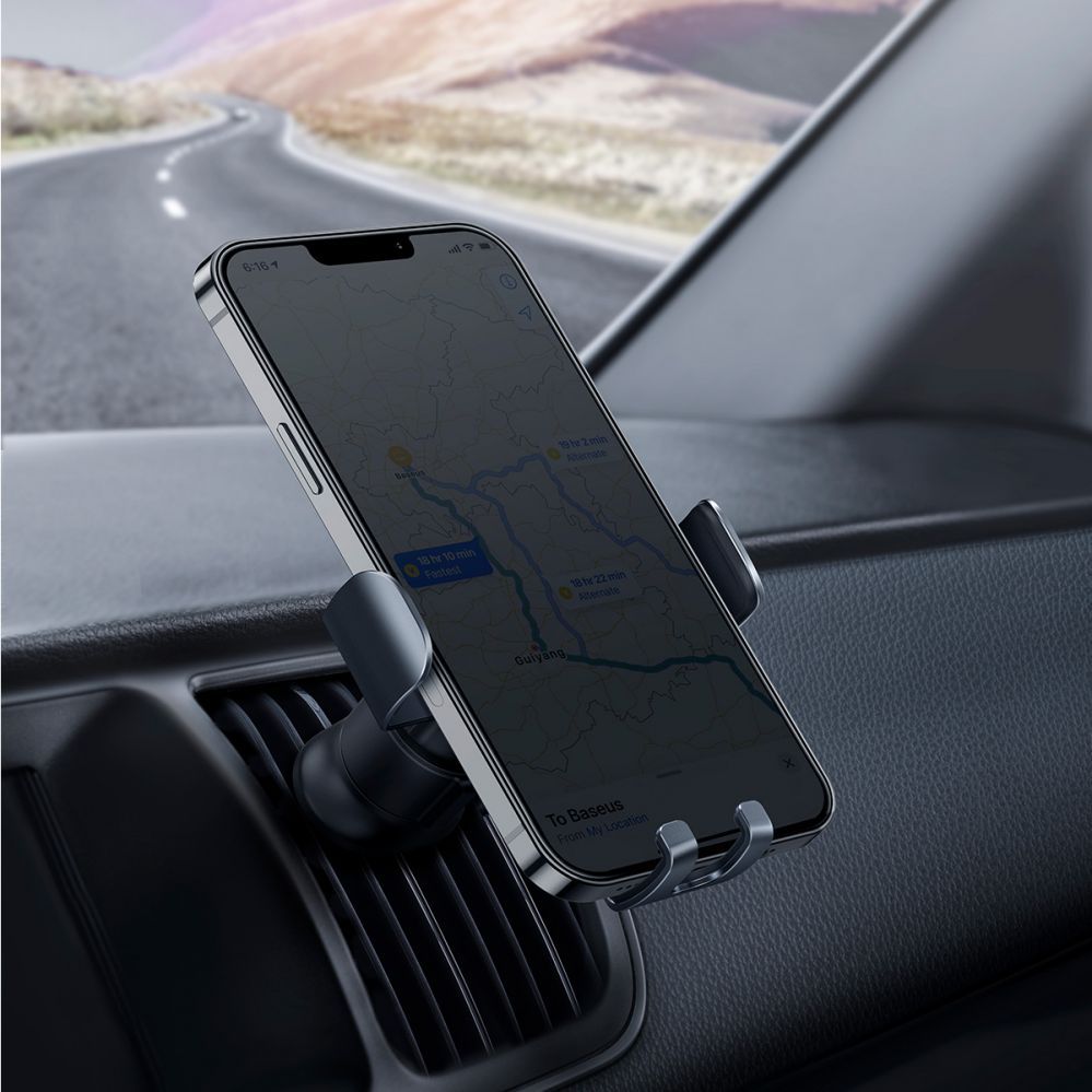 Automaatne hoidja Baseus  Baseus Metal Age II gravitational car phone holder for ventilation grille dark gray (SUJS000013)