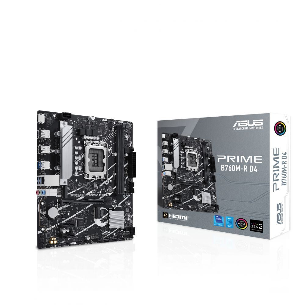 Intel protsessori emaplaat Asus  PRIME B760M-R D4 | Processor family Intel | Processor socket LGA1700 | Number of SATA connectors 4