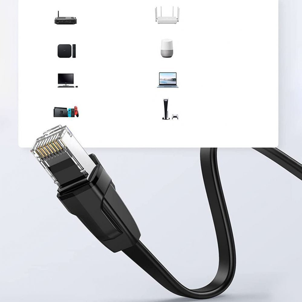 Cable Ugreen  Ugreen NW102 50177 Flat LAN Ethernet Cat. 6 Network Cable 8m - Black