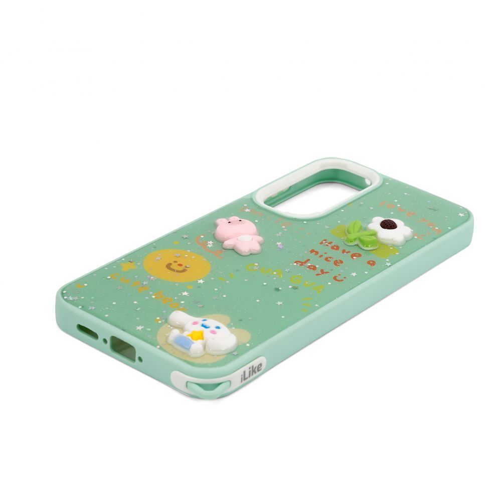 Back panel cover iLike Samsung Galaxy A55 EPOXY CARTOON COVER Light Green