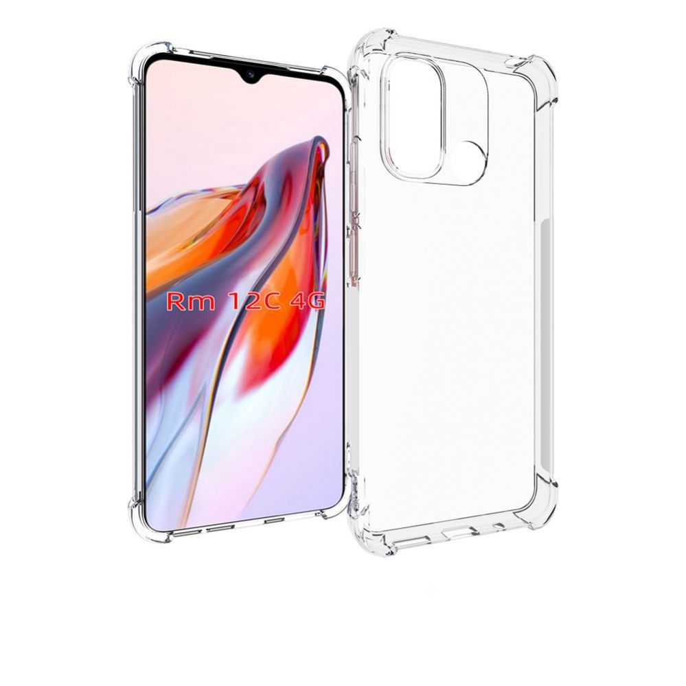 Tagakaaned Evelatus Xiaomi Redmi 12C Military Shockproof Silicone Case Transparent Transparent