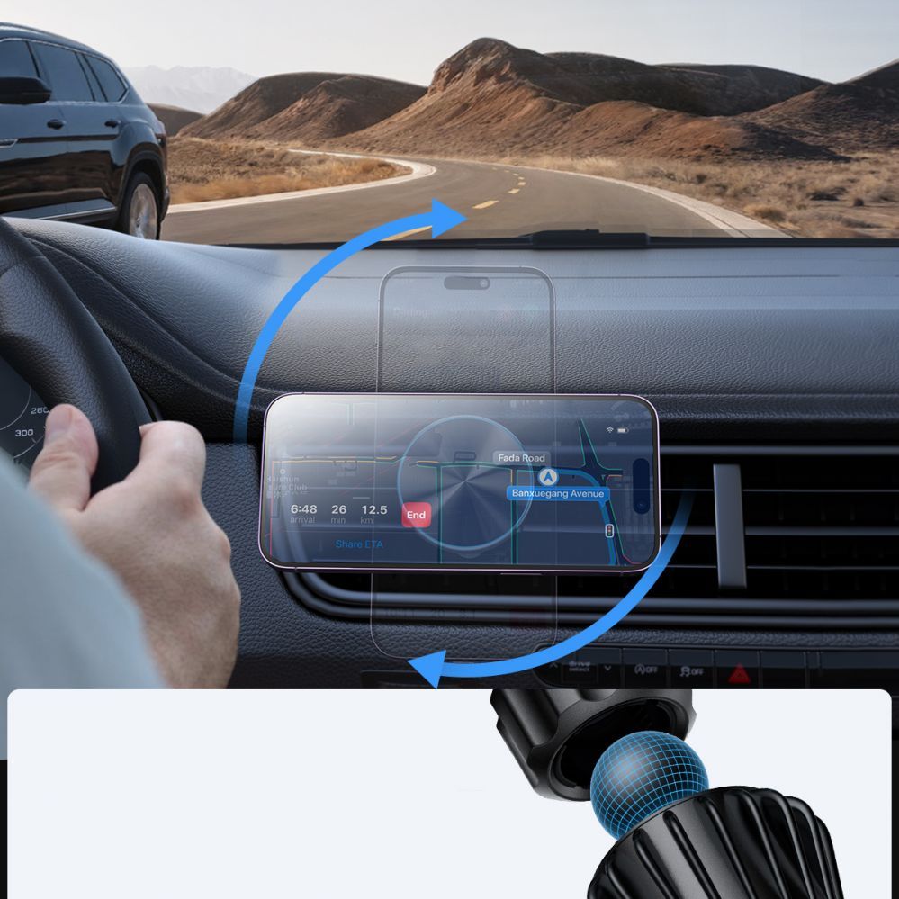Kaabel Joyroom  Joyroom Magnetic Car Holder Wireless Charger 15W for Air Vent Black (JR-ZS240 Pro)