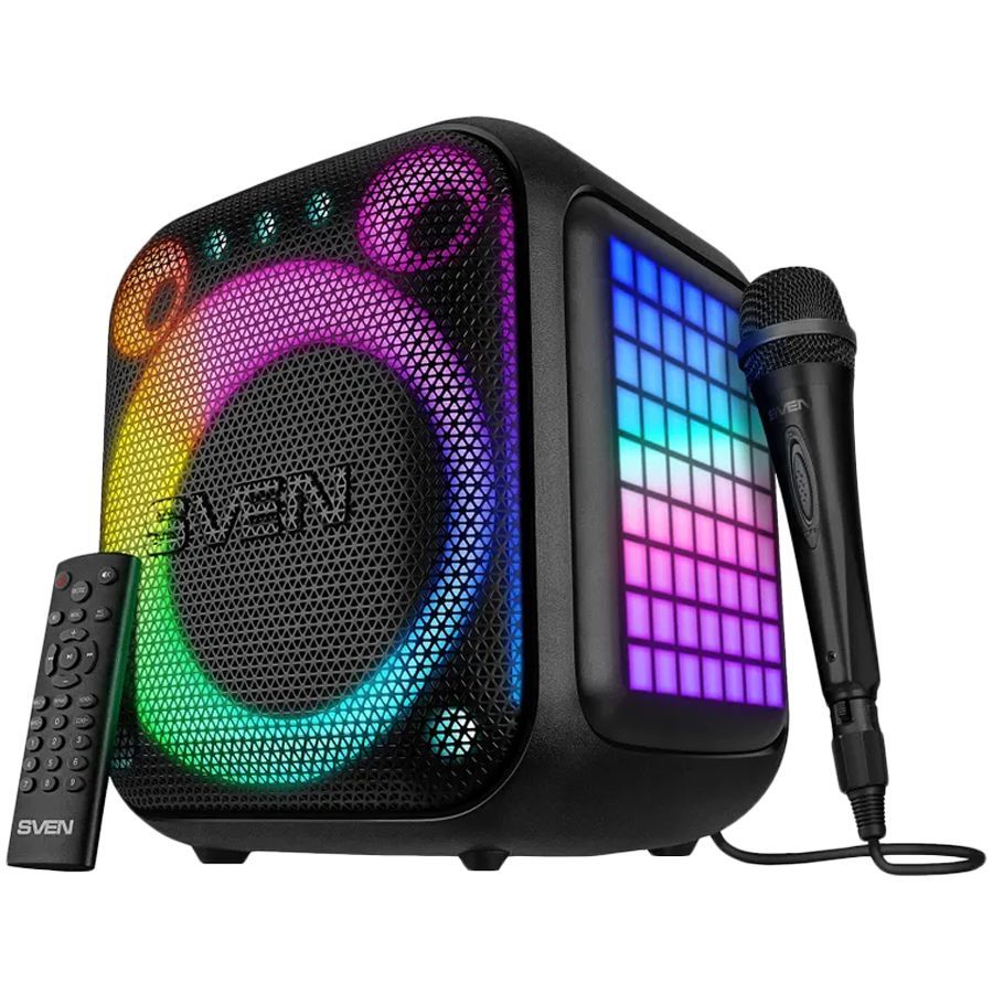 Bluetooth speakers Sven  Portable speaker SVEN PS-880, black, power output 110W (RMS), TWS, Bluetooth, FM, USB, microSD, LED-display, lithium battery