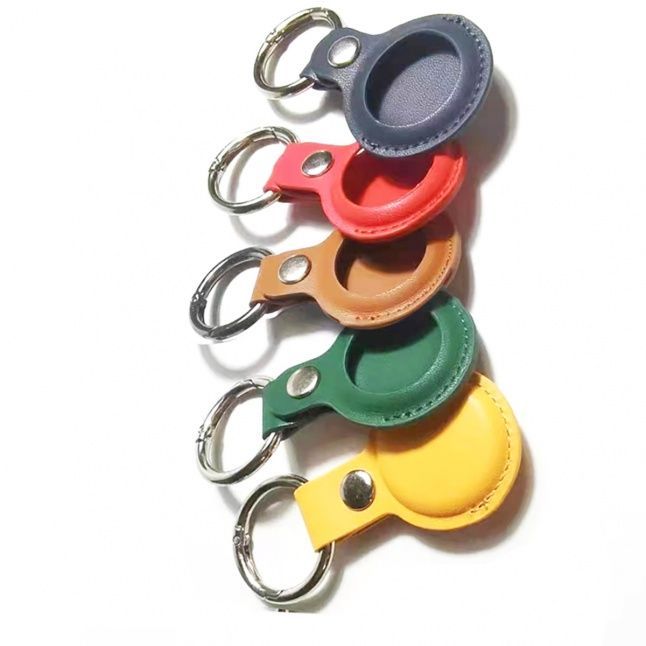 Smart tag accessories 4smarts  Leatherette Case Set for AirTags 5 pices (yellow, green, brown, red, blue)