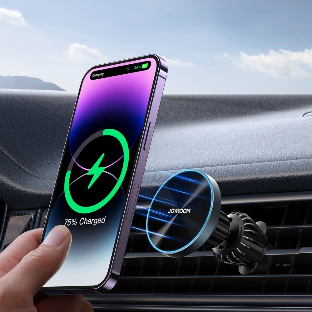 Kaabel Joyroom  Joyroom Magnetic Car Holder Wireless Charger 15W for Air Vent Black (JR-ZS240 Pro)