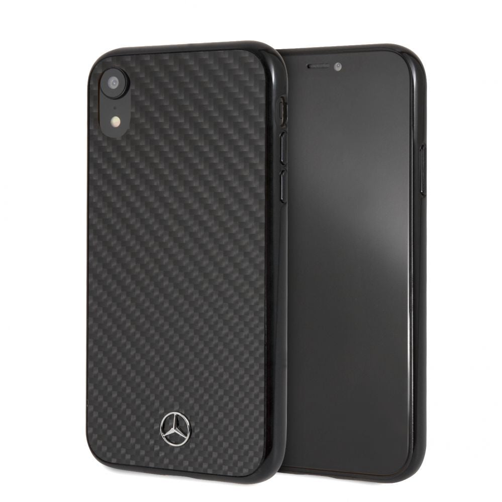 Чехол на заднюю панель Mercedes-Benz Apple iPhone XR Hard Case Real Carbon Fiber Black