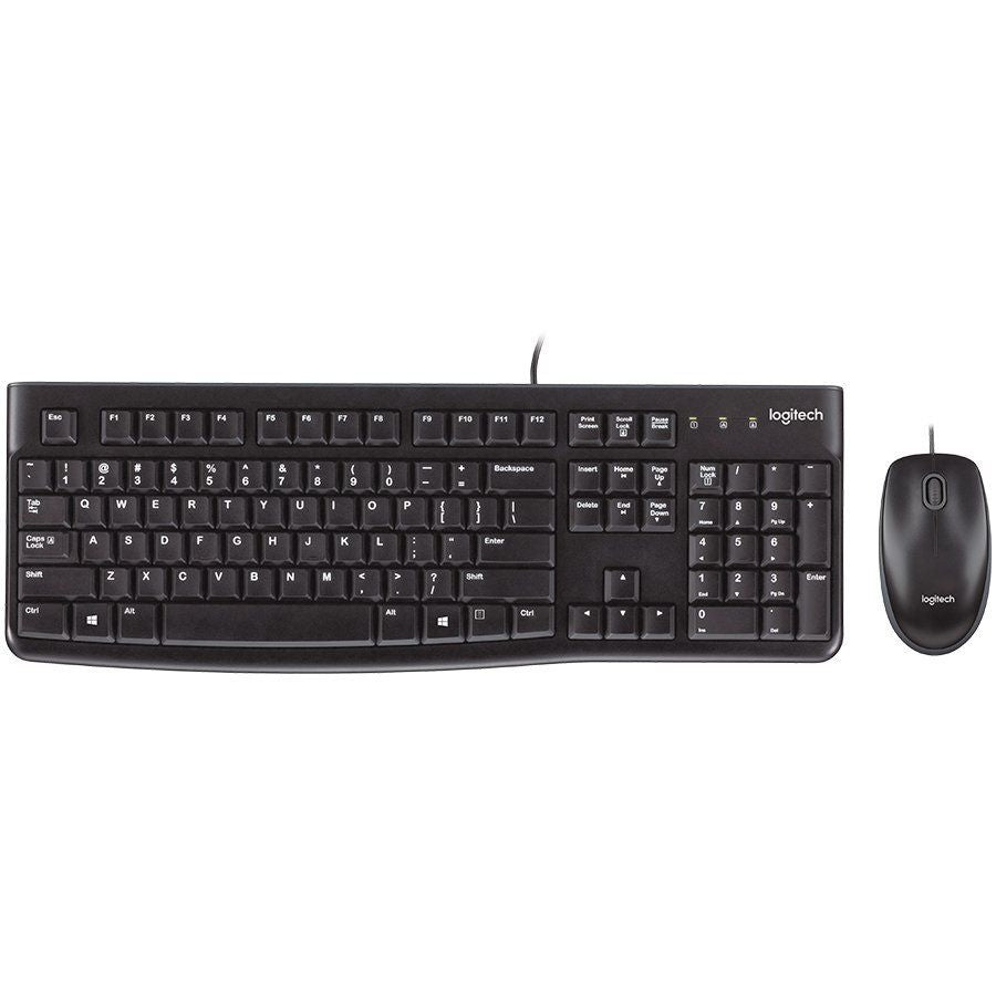 Computer keyboard Logitech  LOGITECH MK120 Corded Combo - BLACK - USB - US INT'L