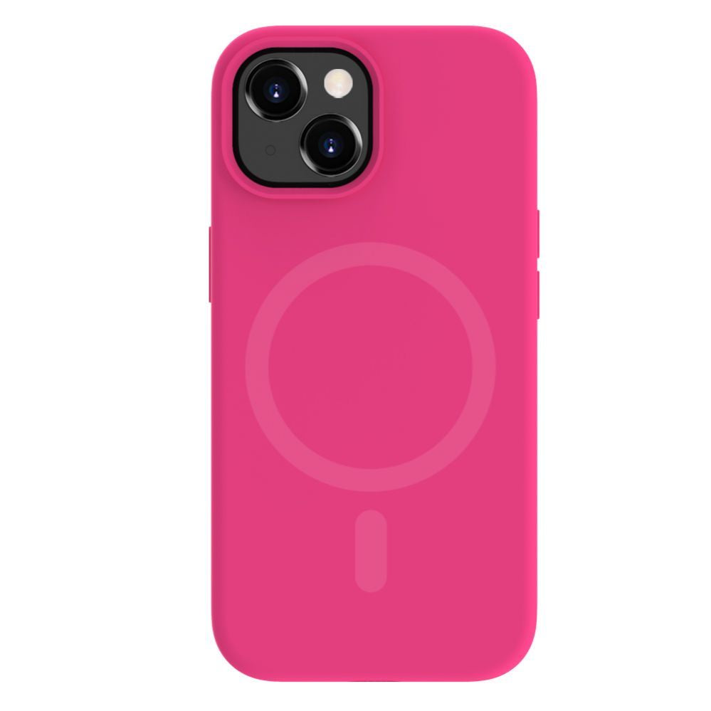 Back panel cover Evelatus Apple iPhone 15 Premium Magsafe Soft Touch Silicone Case Pink