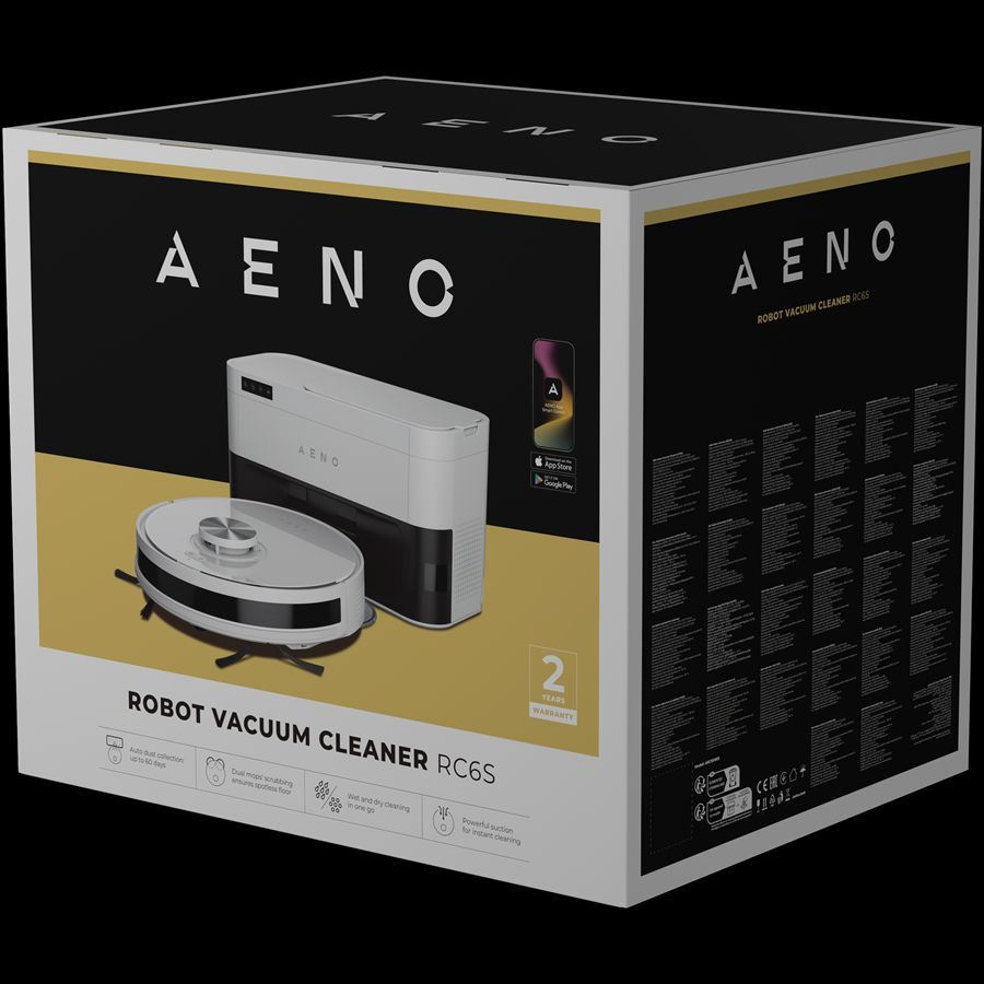 Vacuum cleaner AENO  Robot Cleaner w/Dust Collector, white, 2in1 and dust tank, 4000pa, 3200mAh battery