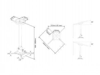 Аксессуар для мониторов MULTIBRACKETS  MB PROJECTOR CEILING MOUNT 1600-3000