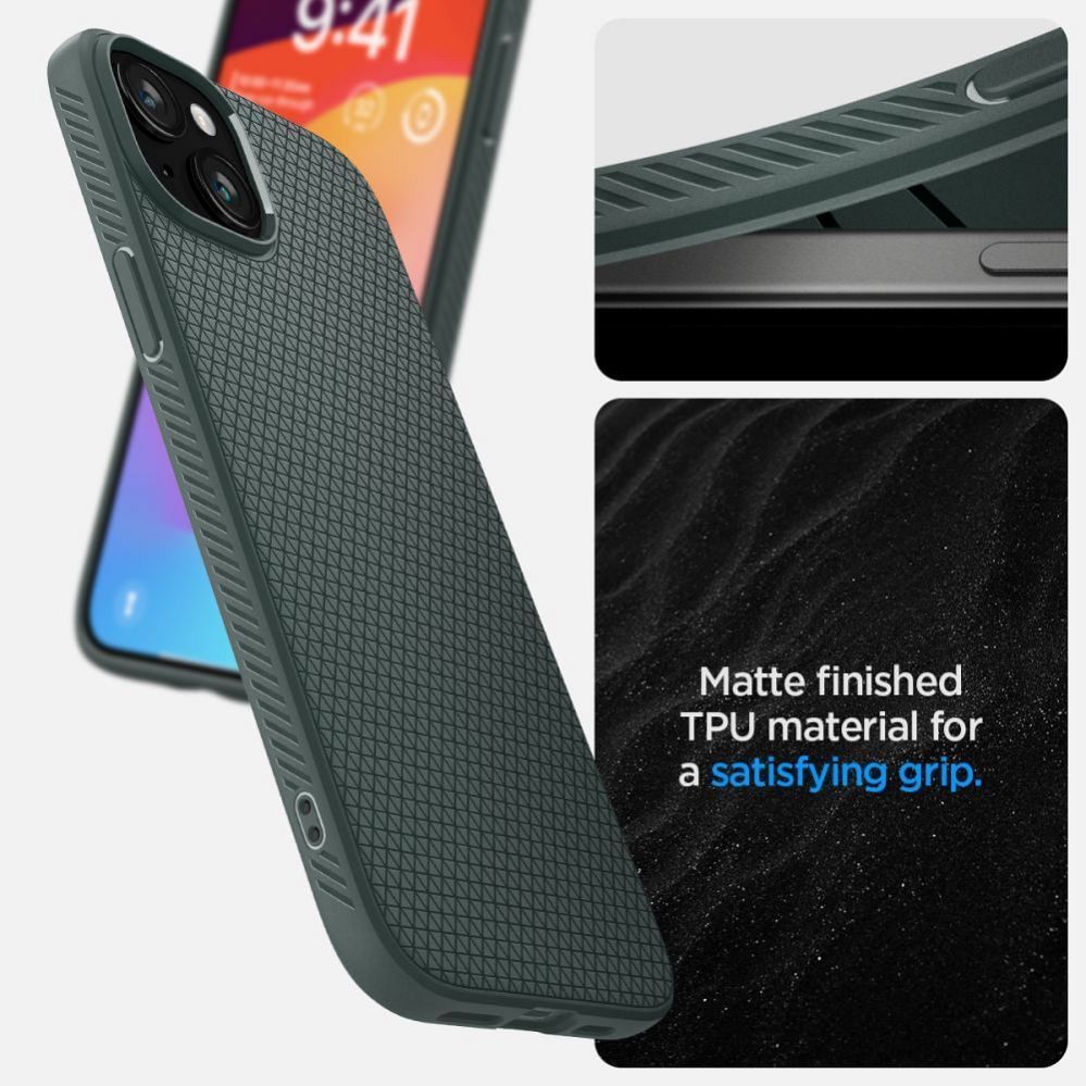 Tagakaaned Spigen  SPIGEN case LIQUID AIR for IPHONE 15 abyss green