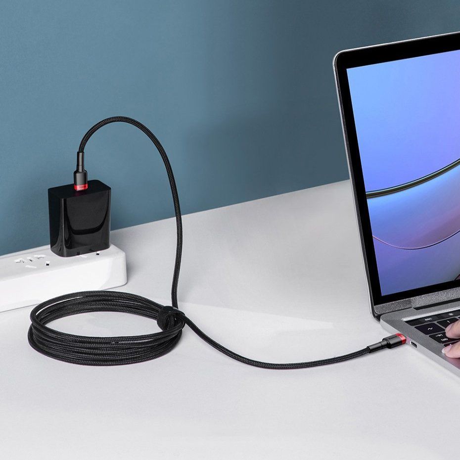 Cable Baseus  Baseus CATKLF-AL91 USB-C - USB-C PD QC cable 100W 5A 480Mb/s 2m - black and red